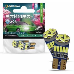 Лампа светодиодная автомобильная SAKURA "БЕЛАЯ" W5W T10 LED 6500K (Комплект 2 шт.) габаритная , подсветки номерного знака , освещения салона Лампа светодиодная автомобильная SAKURA "БЕЛАЯ" W5W T10 LED 6500K (Комплект 2 шт.) габаритная , подсветки номерного знака , освещения салона