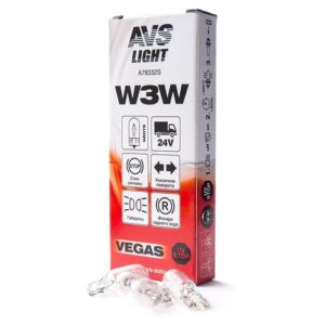 Лампа AVS Vegas 24V. W3W (W2,1x9,5d) BOX (10 шт.)