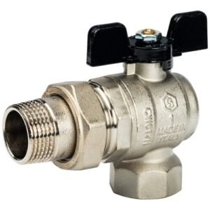 Кран шаровый угловой STOUT SVB-0008 муфтовый (ВР/НР), латунь,  с накидной гайкой   11 см Ду 25 (1") муфтовый (ВР/НР)