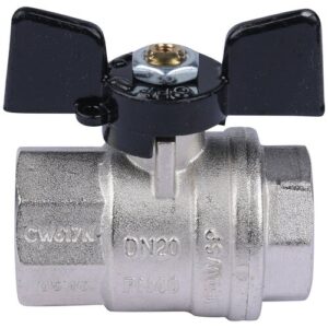 Кран шаровый  Bugatti Oregon 03020 муфтовый (ВР/ВР), латунь,     5 см 1 шт. Ду 20 (3/4") муфтовый (ВР/ВР)