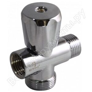 Вентиль трехпроходной 1/2"х1/2"х3/4" ш/ш/г, маховик, хром. СТМ CV301234