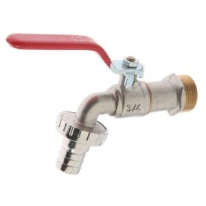 Кран водоразборный со штуцером ZEIN engr, 3/4", никелированная латунь
