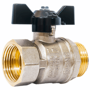 Кран шаровый  LD Кран шаровой 1/2" наружная-внутренняя резьба бабочка LD PN 40 (LD47.302.15) муфтовый (ВР/НР), латунь,    для бытовой техники 3.5 см 1 шт. Ду 15 (1/2") муфтовый (ВР/НР)