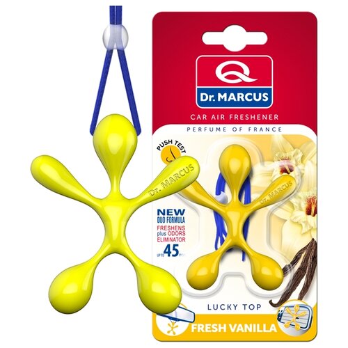 Dr. Marcus Ароматизатор для автомобиля Lucky Top Fresh Vanilla 20 мл 50 г специальный желтый Dr. Marcus Ароматизатор для автомобиля Lucky Top Fresh Vanilla 20 мл 50 г специальный желтый