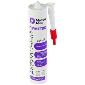 Герметик MasterTeks ProfiMASTER общестроительный 290 мл. 1 шт. 523 г 290 мл белый 0.23 м 5 см Герметик MasterTeks ProfiMASTER общестроительный 290 мл. 1 шт. 523 г 290 мл белый 0.23 м 5 см