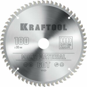 KRAFTOOL Multi Material 180х30мм 60Т, диск пильный по алюминию