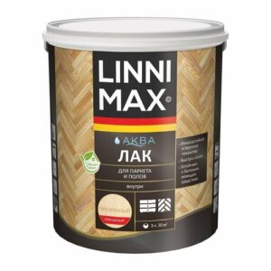 Лак паркетный Linnimax Аква, акриловый, шелковисто-матовый, 2,5 л