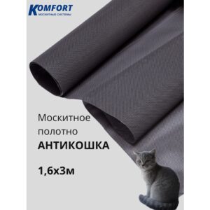 Москитная сетка Антикошка PetScreen полотно серое 1,6 х 3 м
