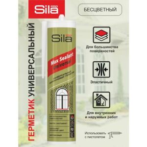 Герметик Sila Sila PRO Max Sealant Universal силиконовый универсальный 280 мл. 360 г 280 мл 1 шт. прозрачный 0.07 м 4.6 см