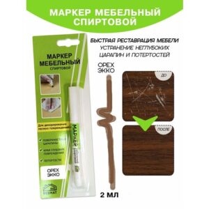 Маркер мебельный спиртовой Resmat, 2 мл, для цвет - "Орех Экко"