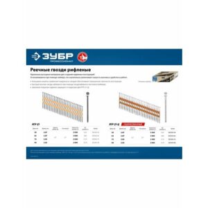 ЗУБР SN21 50 х 2.87 мм, реечные гвозди рифленые оцинкованные, 3500 шт (305393-50)