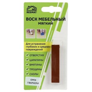Воск для мебели Resmat мебельный мягкий, орех гварнери, 9.5 л
