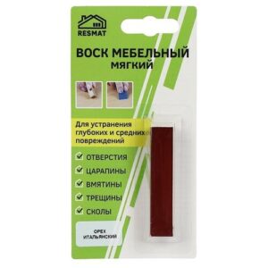Воск мебельный мягкий 0.008 л, 0.009 кг, орех итальянский Resmat