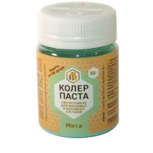 Колеровочная паста Лоскутный воск для восковых и масляных составов, мята, 0.05 л, 0.05 кг Колеровочная паста Лоскутный воск для восковых и масляных составов, мята, 0.05 л, 0.05 кг