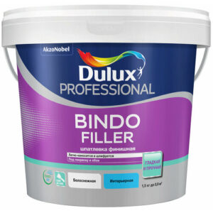 Шпатлевка для стен и потолков Dulux Professional Bindo Filler финишная 0,9 л./1,5 кг. Шпатлевка для стен и потолков Dulux Professional Bindo Filler финишная 0,9 л./1,5 кг.