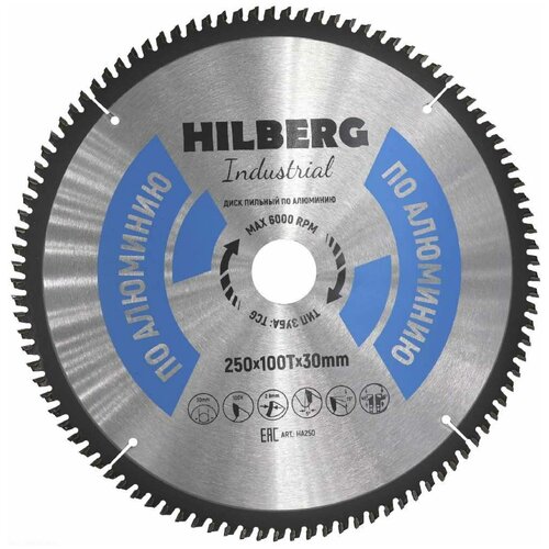 Диск Пильный HILBERG Industrial по алюминию 250*30*100T Диск Пильный HILBERG Industrial по алюминию 250*30*100T