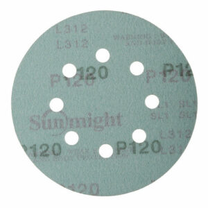 SUNMIGHT Шлифовальный круг FILM L312T 125мм на липучке, 8 отв, зелёный, P 120, 5 шт 53208R