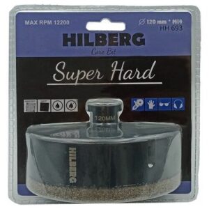 Алмазная коронка Hilberg 120 мм по керамограниту для УШМ HH693