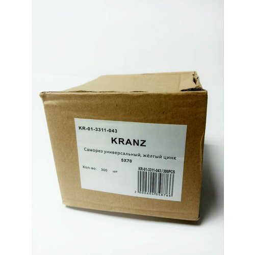 Kranz KR-01-3311-043 Саморез универсальный 5х70 желтый цинк, упаковка 300 шт Kranz KR-01-3311-043 Саморез универсальный 5х70 желтый цинк, упаковка 300 шт
