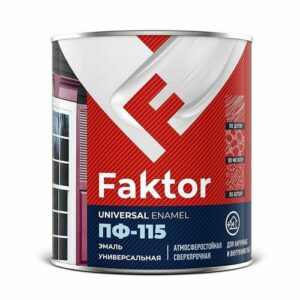 Эмаль универсальная, атмосферостойкая ПФ-115 Faktor (0,8кг) белый